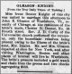 John Edson Gleason - Irene Dexter knight Wedding Announcement
Vermont Phoenix (Brattleboro, Vermont) · 8 May 1891, Fri · Page 4